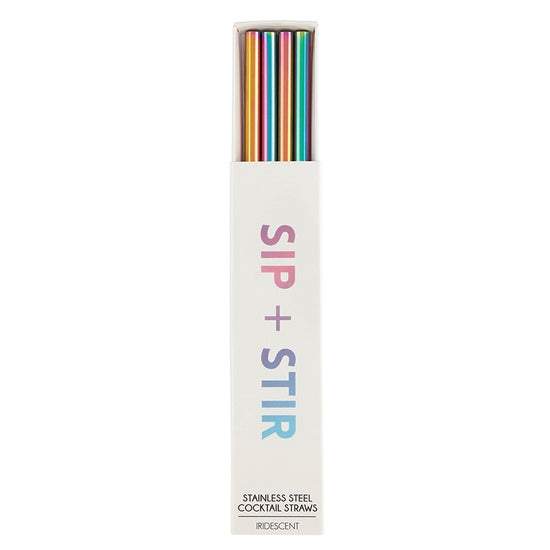 Set of 4 Iridescent Cocktail Straws