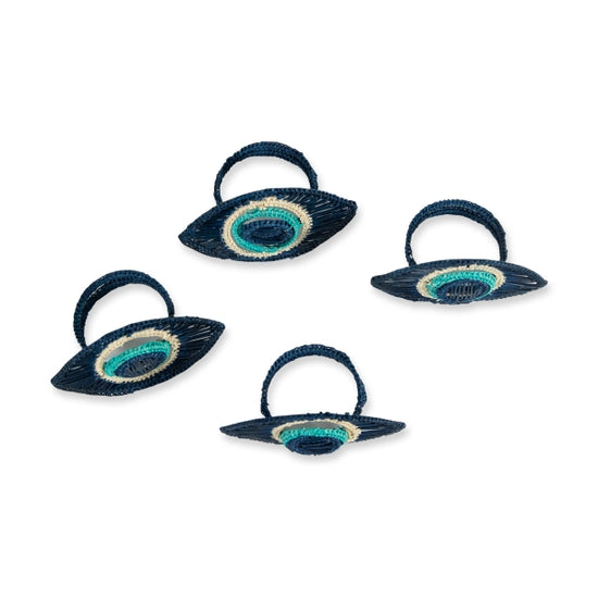 Evil Eye Raffia Napkin Ring (set of 4)