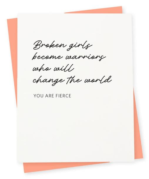 Broken Girls Become Warriors Card