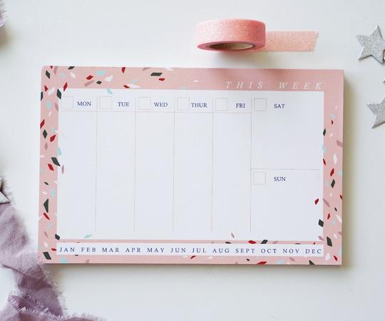 Pink Terrazzo Weekly Planner