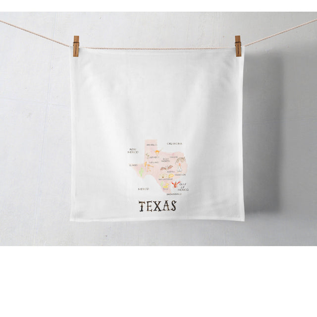 Texas Map Tea Towel