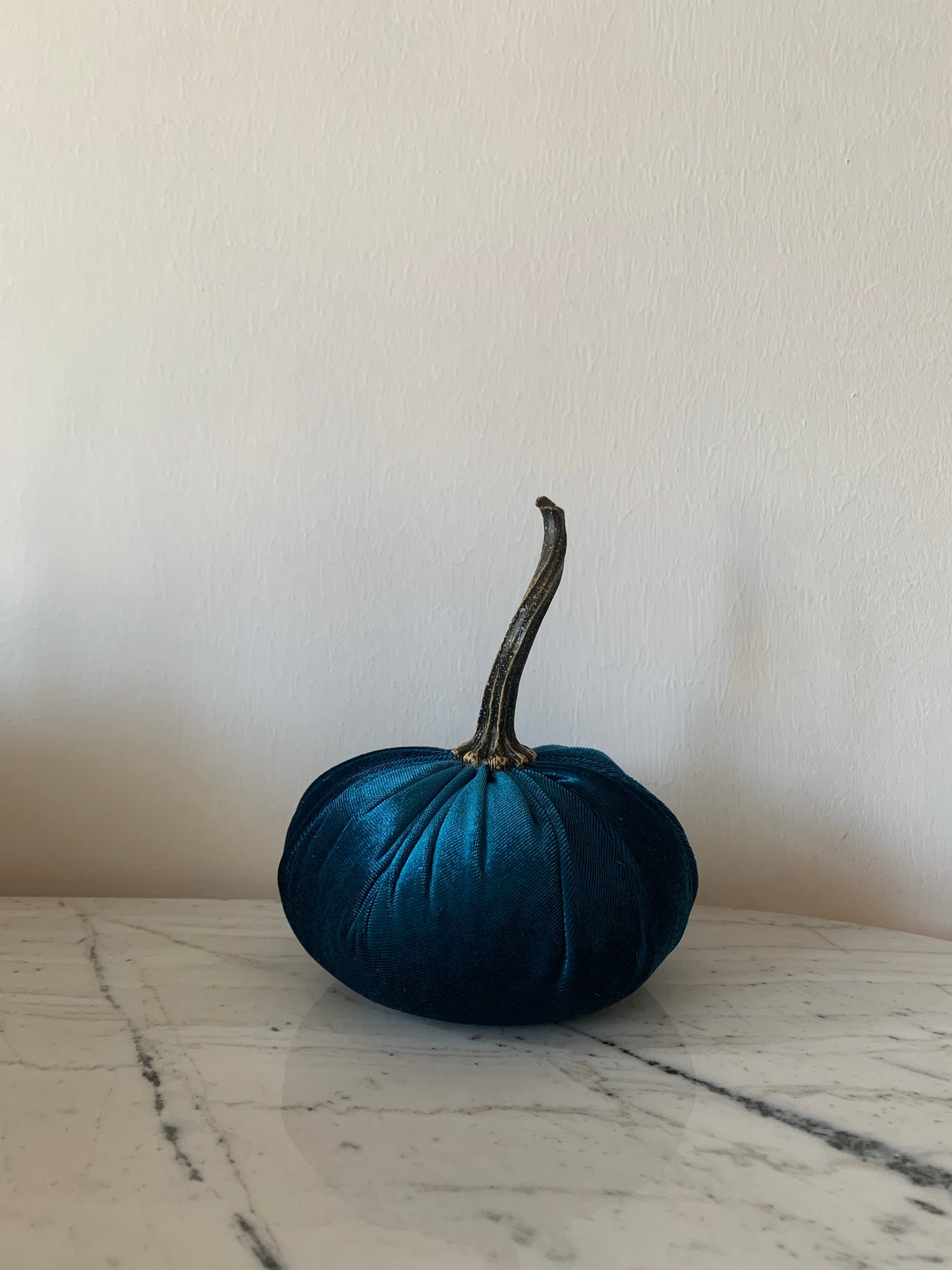 Handmade Small Velvet Pumpkins - Teal
