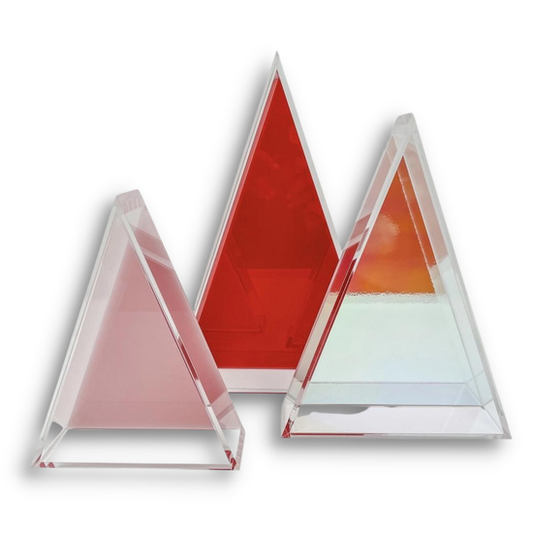 Acrylic Holiday Triangle Decor/Serving Dishes (Set of 3)